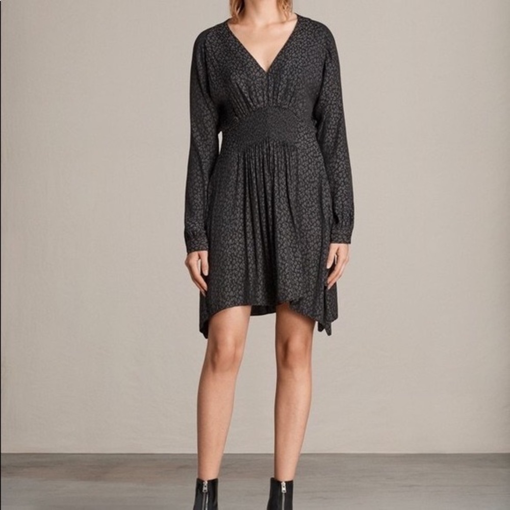 All Saints Black Patterned Dress - Picture 3 of 9